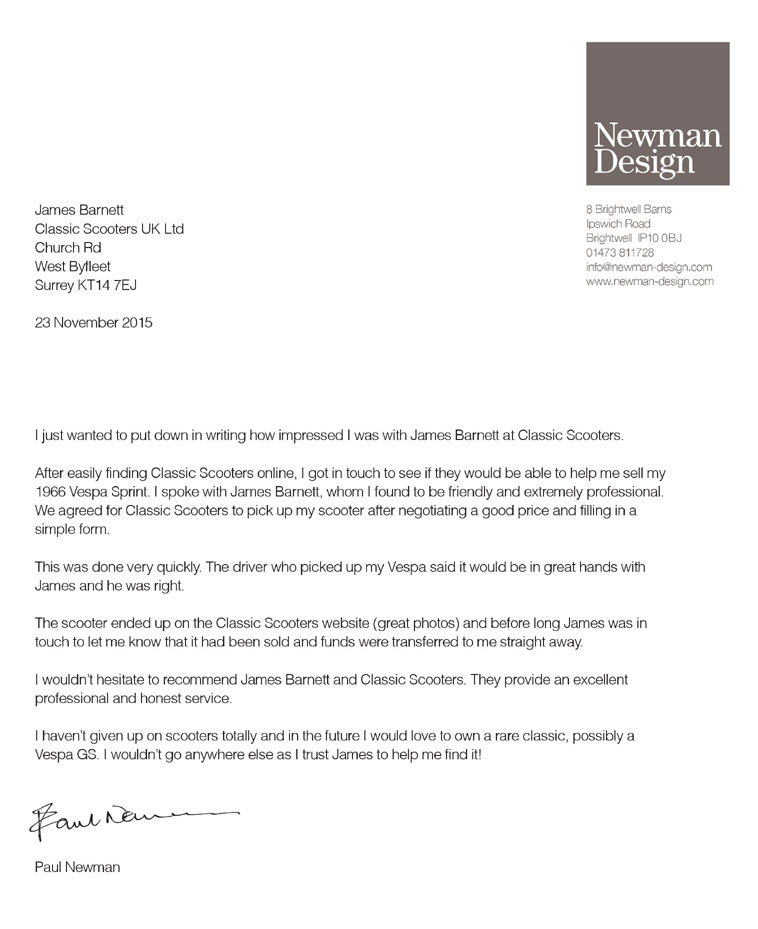 Newman Design Letter